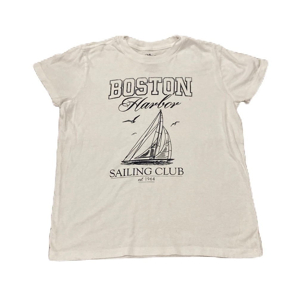 Doe “Boston Harbor Sailing Club” White Graphic T-Shirt Sz. XS- Used Excellent